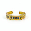 Armreif Gold 585 mit blauen Saphiren Frontansicht 