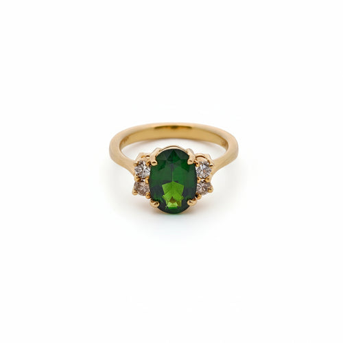 Damenring Gold 585 mit Turmalin und Diamanten