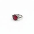 Ring Weißgold 585 mit Rubin und Diamanten Seitenansicht 