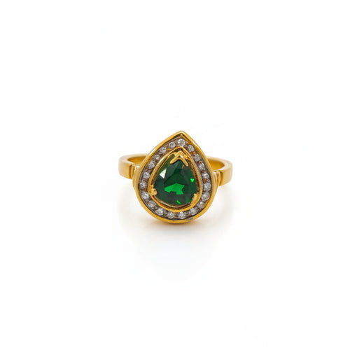 Damenring Gold 585 mit Turmalin und Brillanten