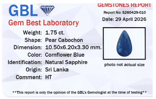 Natürlicher blauer Saphir, 1.75ct