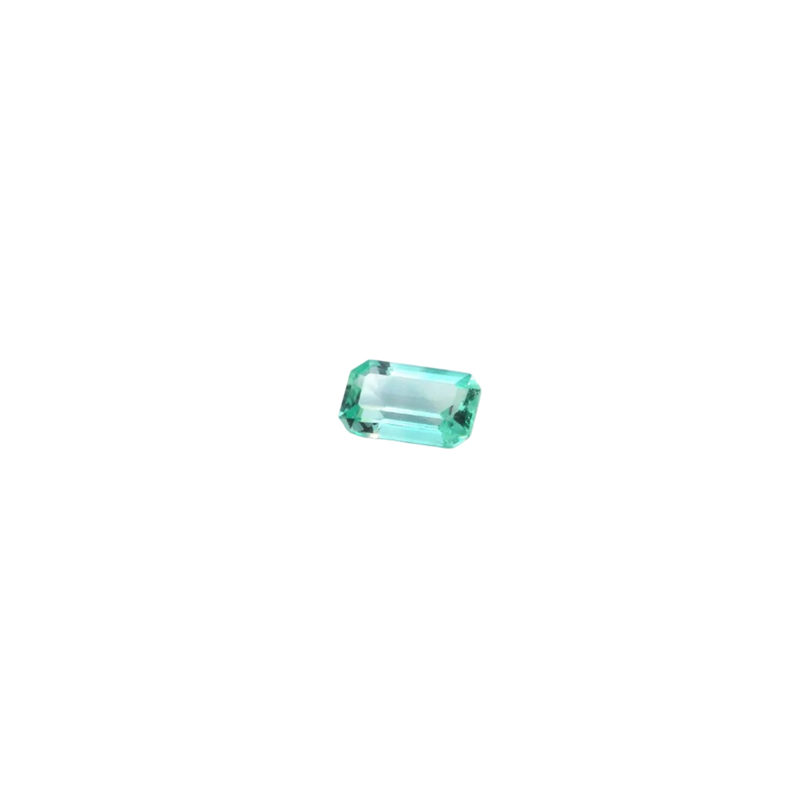 Natürlicher Smaragd blau/grün mit 0,82 Karat, 0.82ct Seitenansicht 