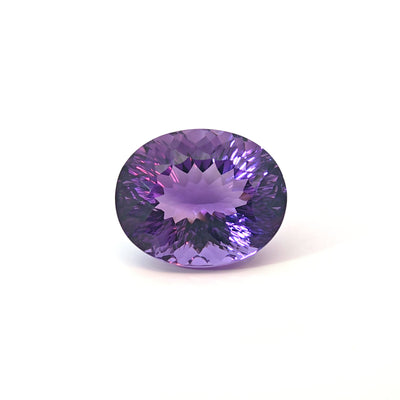 Amethyst mit Ovalem Schliff, 72ct, 72 Karat Frontansicht 