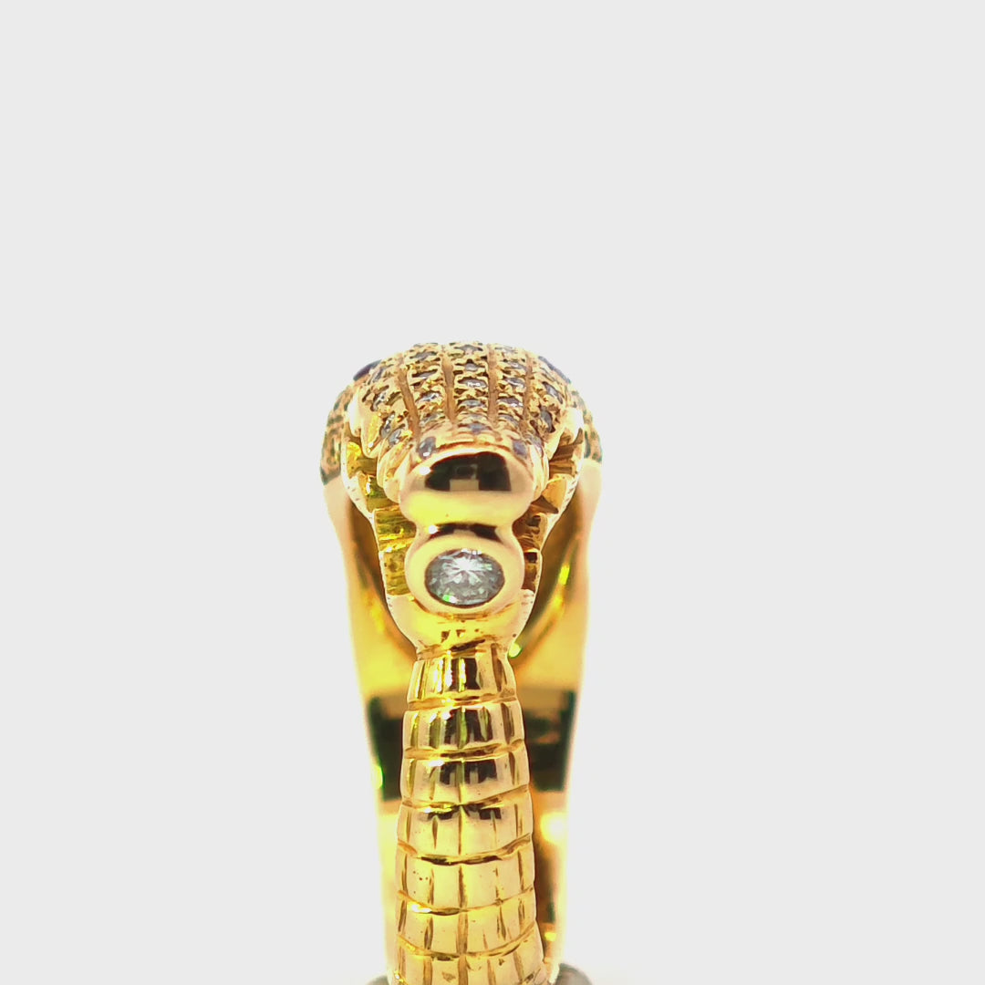 Unisex Ring Gold 750 mit Rubinen und Brillanten