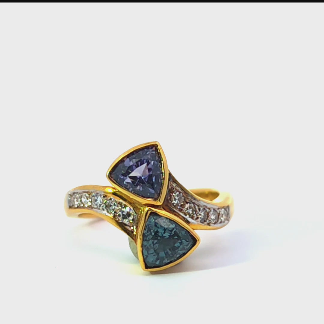 Damenring Gold 585 mit Spinel und Brillanten