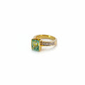 Damenring Gold 585 mit Lagoon Turmalin und Brillanten Seitenansicht 