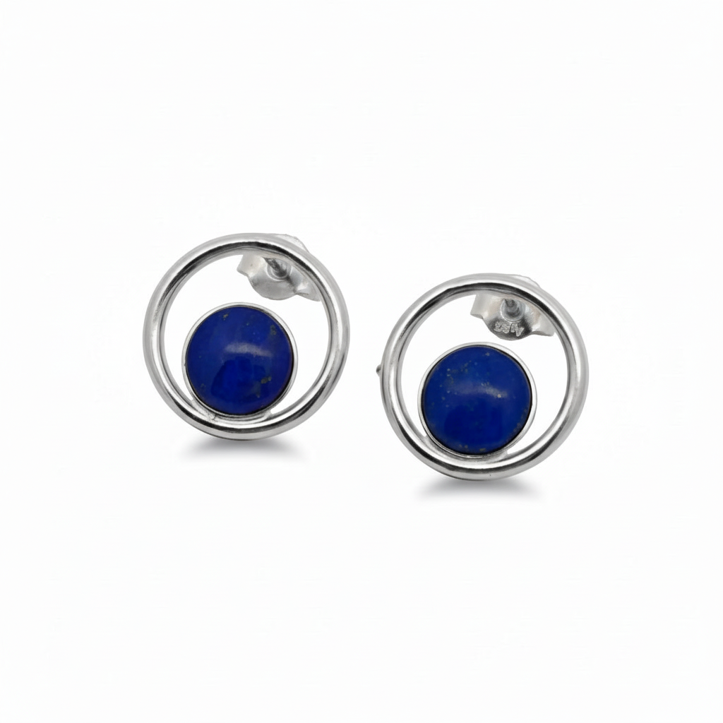 Handgemachte Ohrringe "Blue Sphere"