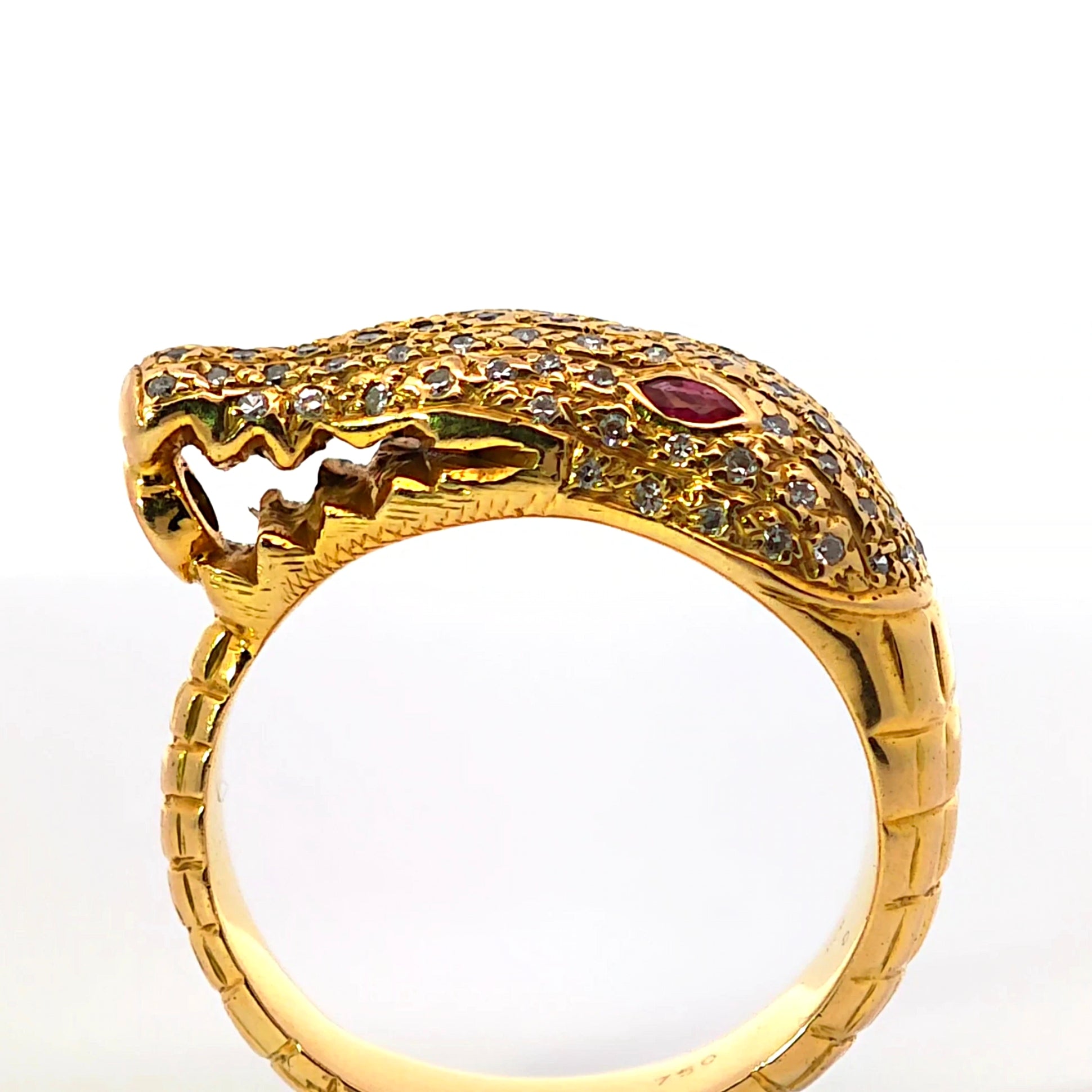 Unisex Ring Gold 750 mit Rubinen und Brillanten