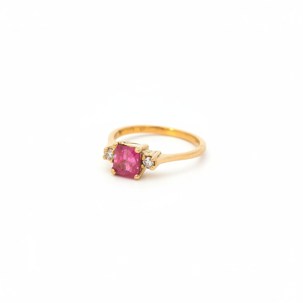 Damenring Gold 585 mit Turmalin und Diamanten