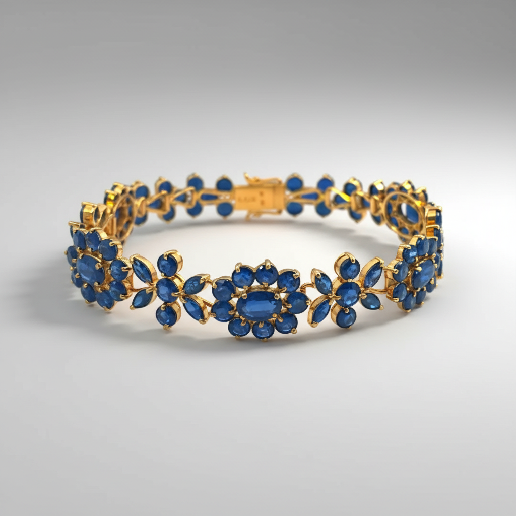 Vintage Armband Gold 585 mit Saphiren