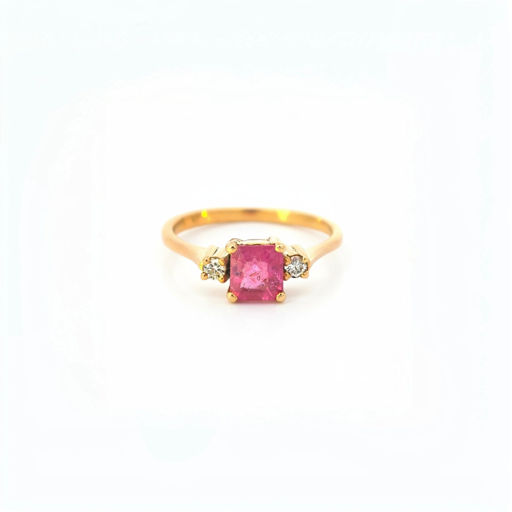 Damenring Gold 585 mit Turmalin und Diamanten