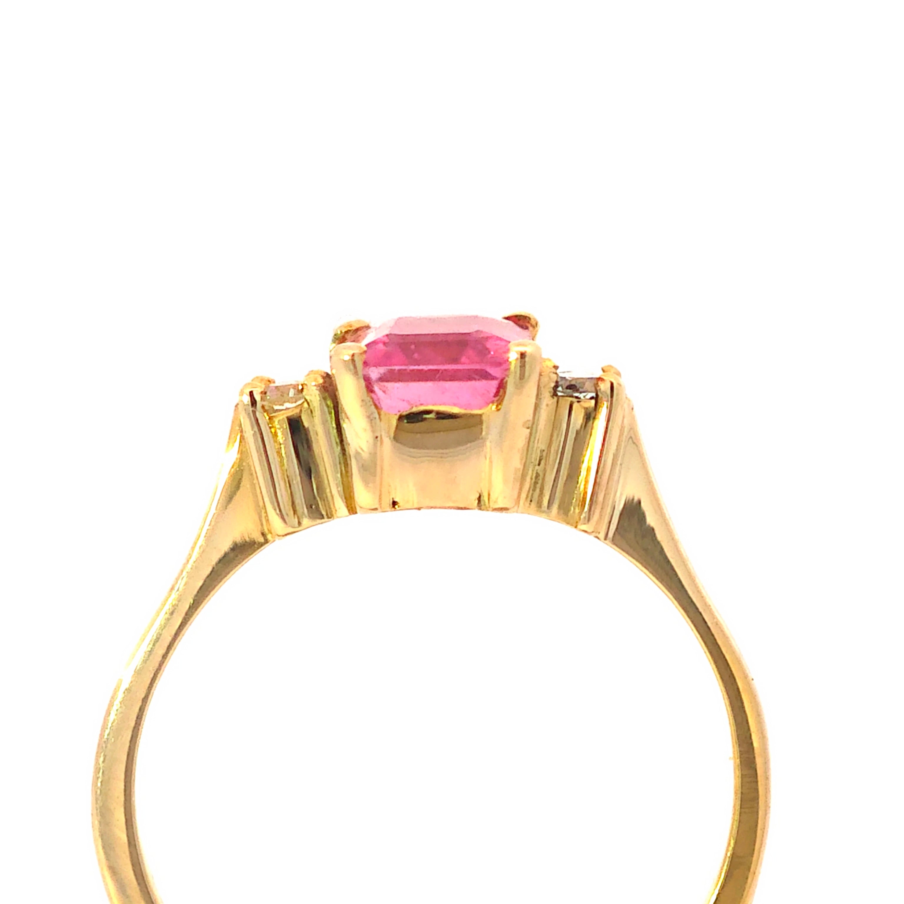 Damenring Gold 585 mit Turmalin und Diamanten